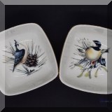 P26. 2 Lenox Winter Greetings candy bowls with chickadees - $10 each 